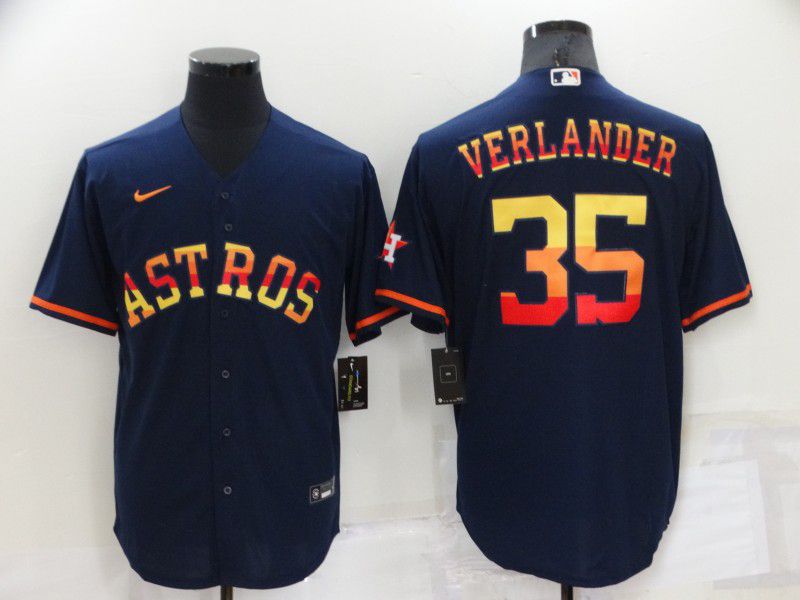 Men Houston Astros #35 Verlander Blue Rainbow Edition Game Nike 2022 MLB Jerseys->colorado rockies->MLB Jersey